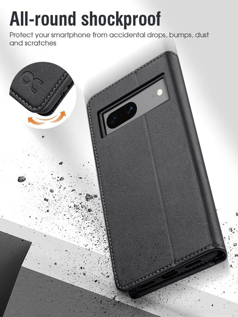 OCASE Google Pixel 8 Wallet Case, PU Leather Flip Folio Case with Card Holders, RFID Blocking, Shockproof TPU Inner