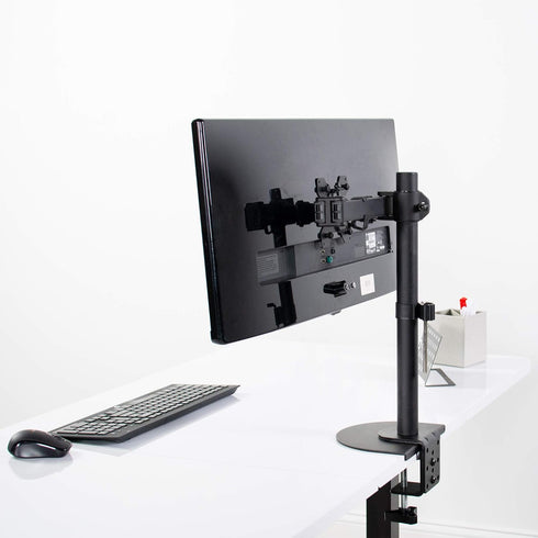 VIVO Steel Reinforcement Bracket Mount Plate for Thin Glass Table Tops, Clamp Compatible with Monitor Stands