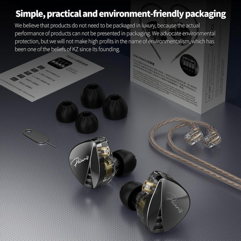 CCA Polaris in Ear Monitor, HiFi Stereo IEM Earphones with Dynamic Dual Driver, 4 Tuning Switches, Detachable Cable for