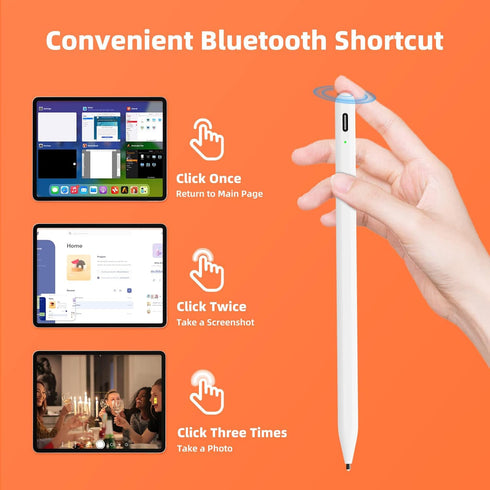 Simple Deluxe Stylus for iPad, Bluetooth Shortcut Pen with Battery Level Display, Compatible with iPad Pro 11/12.9"