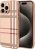 Fashion Leather Designer Phone Case for Apple iPhone 15 Pro Max, Soft TPU Drop Protection Shockproof Holder for Women
