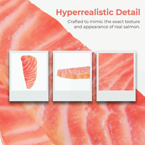 Abaodam Simulated Salmon Slices/Pieces as Photography Props Artificial Model Lifelike Fish Decoration for Restaurant