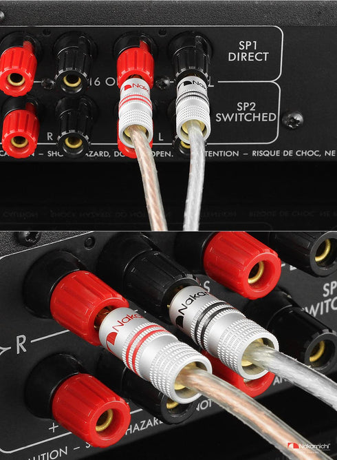 Nakamichi Excel Series 24k Gold Plated BFA Banana Plug for Speakers Amplifier Hi-Fi AV Stereo Home Theatre Audio Wire