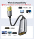 Reborn 1080P@60Hz 3.0 7/8/10/11 USB to HDMI Adapter, USB Male to HDMI Female Multi-Display Cable Converter Suitable