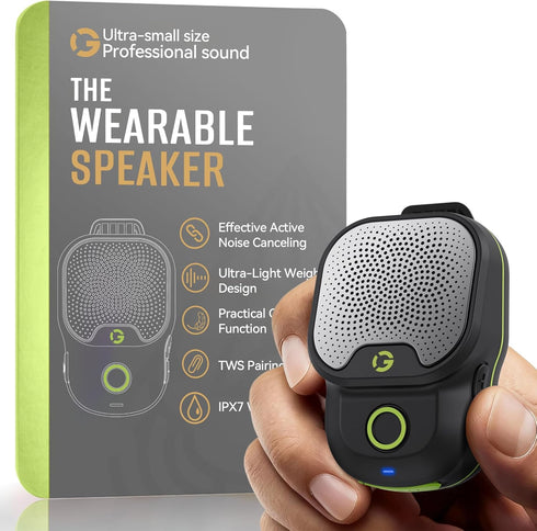 GOTOOLZ Wearable Bluetooth Speaker, Bluetooth 5.4 Clip On Wireless Speaker with Mic, TWS