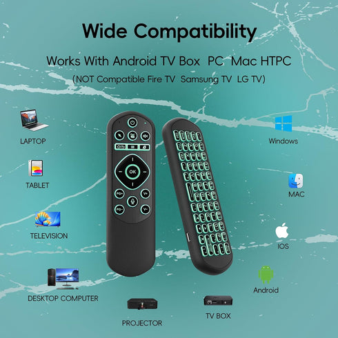 iPazzPort 2.4G T95 X96, Backlit Remote Control with Keyboard for TV Box, Air Mouse Remote for Android TV Box MXQ