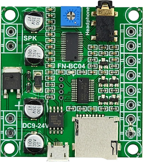 Electronics123.com, Inc. 4 Buttons Triggered MP3 Player Board with 15W Amplifier and Solder Pads