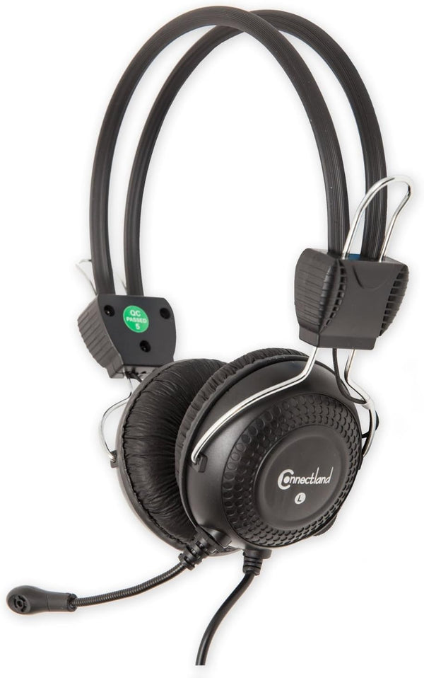 Stereo Wired PC Gaming Headset, On Ear with Flexible Boom Mic, 3.5mm Audio Jack Plug
