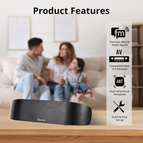 GOYMFK AM FM Antenna for Stereo Receiver Indoor, Antop Amplified FM Radio Antenna for Home AV Audio Video Receiver