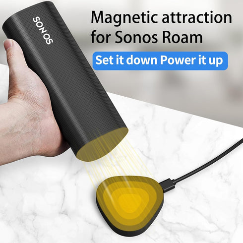 Wireless Charger Compatible with Sonos Roam Gen 2nd/1st, Magnetic Charging Base, Power up Charging Dock for Portable