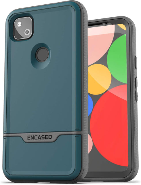 ENCASED Pixel 4a Case with Screen Protector (Rebel Shield) - Rugged Full Body Protective Cover for Google Pixel 4a -