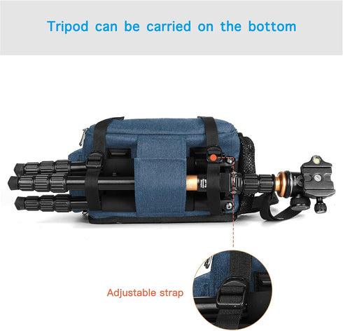 MOSISO Camera Bag Sling Backpack - Full Open Case with Tripod Holder, Rain Cover for DSLR/SLR/Mirrorless Cameras - Teal