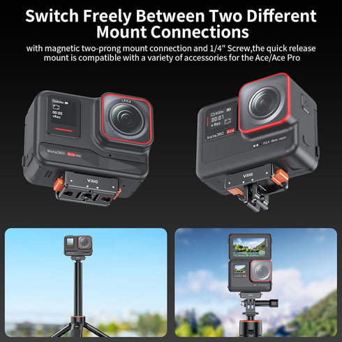 VRIG Insta360 2/ X5/ X4 X4/ X3/ X2/ Magnetic Base for Ace/Ace Pro Magnetic Quick Release Adapter Tripod Adapter Mount