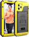 Mitywah Waterproof Case for iPhone 11 Pro, Heavy Duty Military Grade Shockproof Cover, Rugged Metal Case, Yellow