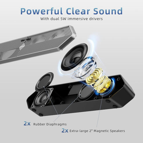 HPSWUW PC Speaker for Computer, Wired USB Powered Bluetooth Computer Speakers with Stereo Clear Sound, Gaming Speakers