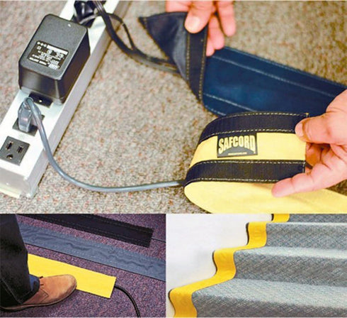 Electriduct 3" SafCord Carpet Cord Cover Strip to Secure and Hide Floor Cables and Wires - 3 Feet, Taupe