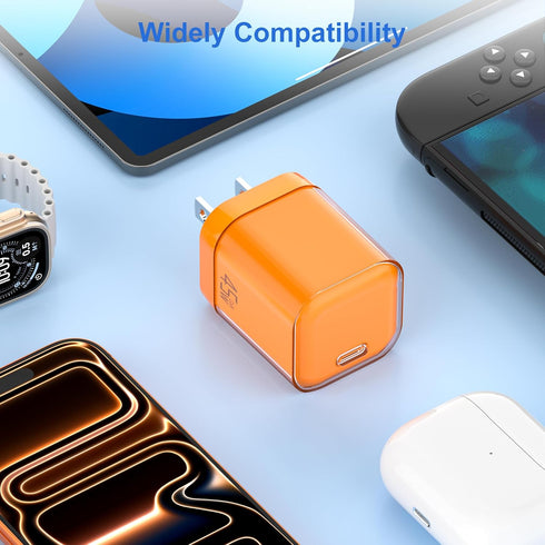 YISH 45W 3.3FT 17/16/15 USB C Charger Block, Foldable Type C Charger Fast Charging with USBC Charging Cable, GaN