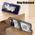 Slim Fit Transparent Hard PC Shockproof Cover for Samsung Galaxy Z Flip 4, with Ring Holder and Hinge Protection (Black)