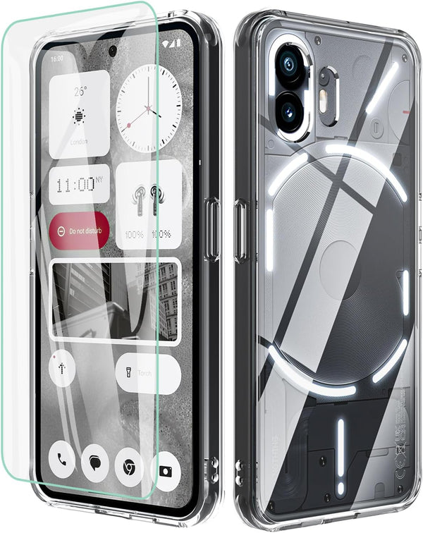 Nothing Phone 2 Case by Hensinple: Slim, Shockproof, Military Grade, Anti-Yellowing, with Tempered Glass Screen