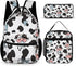 100% BLUE COLLAR Laptop Backpack Milk Cow Print Bookbag Set with Lunch Bag & Storage