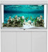YongFoto 48x18 Inches Polyester Aquarium Background Turquoise Clear Water Ripple Terrarium Background Glass Fish Tank Background Pet Underwater Habitat Decor