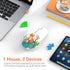 Cute Wireless Mouse, Bluetooth Mouse Dual Mode with 2.4GHz USB Receiver for Laptop, iPad, MacBook, AA Battery Silent Cartoon Fox Cordless Mice for Kids and Students (Fox)