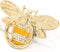 Allengel Stylish Phone Ring Grip Holder Stand, Bee Finger Holder Kickstand for iPhone & Android, Gold & Crystal