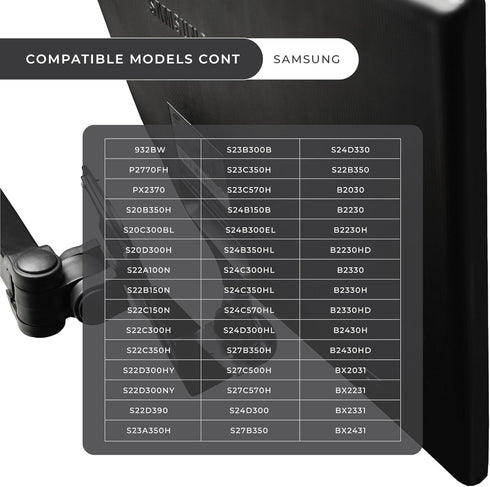 HumanCentric VESA Mount Adapter Bracket for Samsung Monitors, Fits Models Including PX2370, S23C350H, S24B300EL,