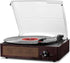 Vinyl Record Player Turntable with Built-in Bluetooth Receiver, 2 Stereo Speakers, 3 Speed Portable Retro Record Player
