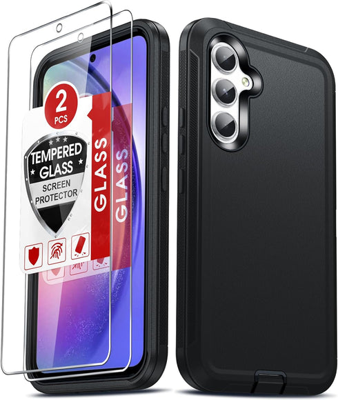 LeYi Samsung Galaxy A54 5G Case, Heavy Duty 3 in 1 Protection with 2 PCS Screen Protector, Military Grade Shockproof