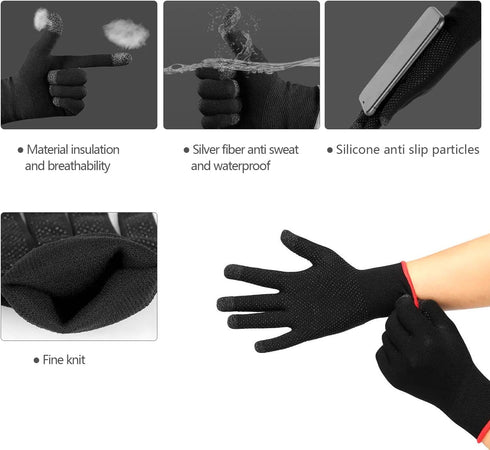 Finger Gloves for Gaming, E-Sports Gaming Gloves with Highly Sensitive Nano-Silver Fiber Material