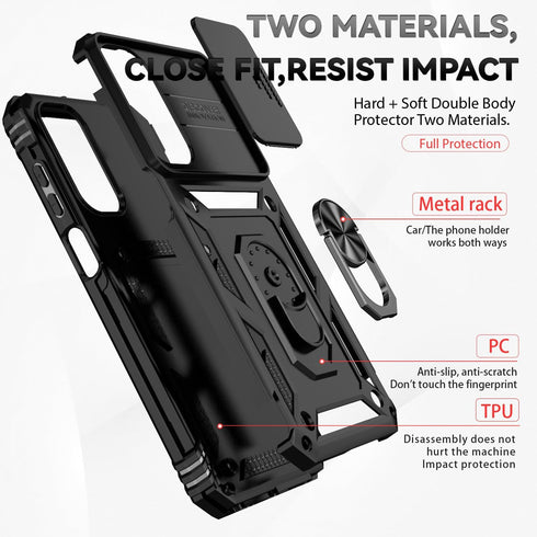 Shop Samsung Galaxy A15 5G Case - Military Grade, 16ft Drop Tested, with Screen Protectors & Magnetic Kickstand, Black.