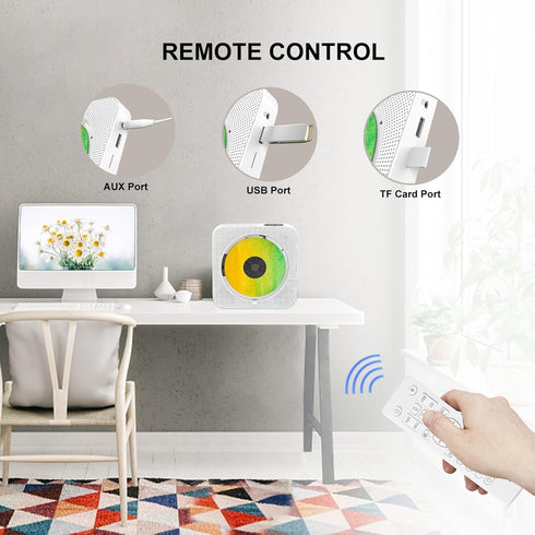Portable CD Player with Bluetooth, Desktop CD Player for Home with Remote Control, FM Radio, LED Screen