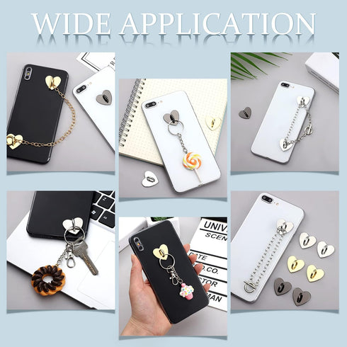 12 Pcs Cell Phone Charm Hook Rings, Adhesive Finger Grip Loop Stand for Cell Phone Tablet DIY Accessories