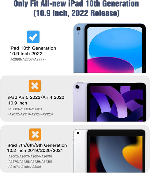 TiMOVO for iPad 10th Generation Case 2022, iPad 10 Case Slim Hard Back Shell 10th Gen iPad Case Protective Smart Cover with Stand for iPad 10.9 inch Case 2022 Release, Silver