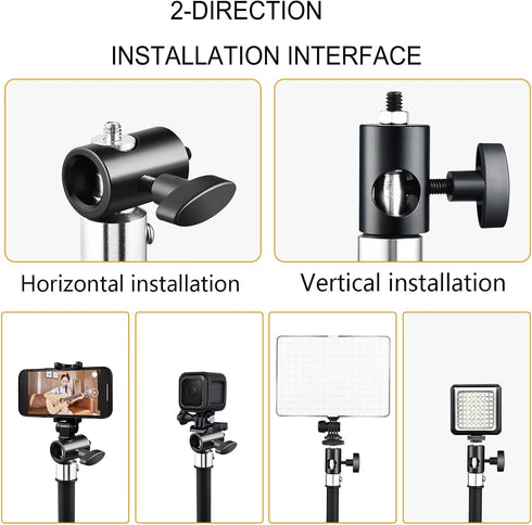 4PCS Light Stand Adapter, Aluminum Rapid Adapter with 1/4" Screw for DSLR Mount Bracket, Photography Accessory