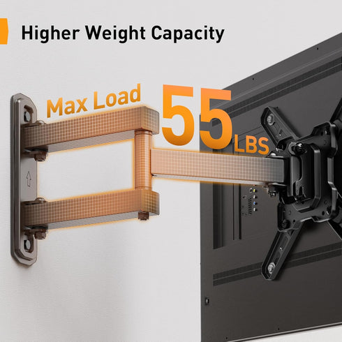 Perlegear Full Motion TV Wall Mount for 13-42 inch Flat or Curved TVs, Max VESA 200x200mm, PGSF6