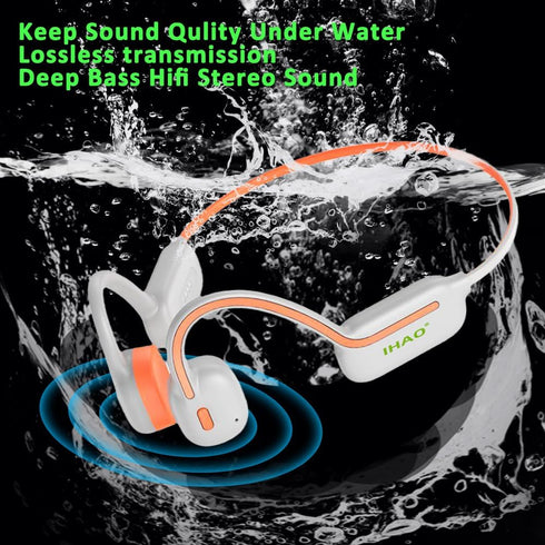 Swimming Headset MP3 32G IP68 IHAO Headphones True Bone Conduction Open Ear Player Built-in Memory Underwater