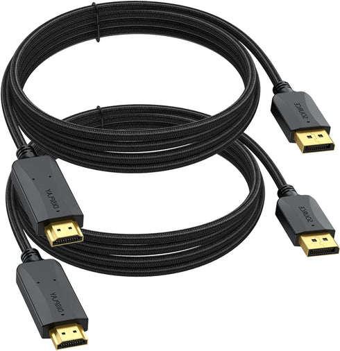 DisplayPort to HDMI Cable 10 feet 2-Pack, 4K Display Port DP to