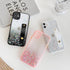 siduater Strap Holder Case for 6.1" iPhone 12 with Wristband Kickstand, Bling Glitter Sparkle Clear Cover (Pink)