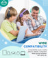 C3 Kids Headphones Wired, On-Ear, Foldable, Adjustable Headband, 3.5mm Jack, Teal, for Boys and Girls