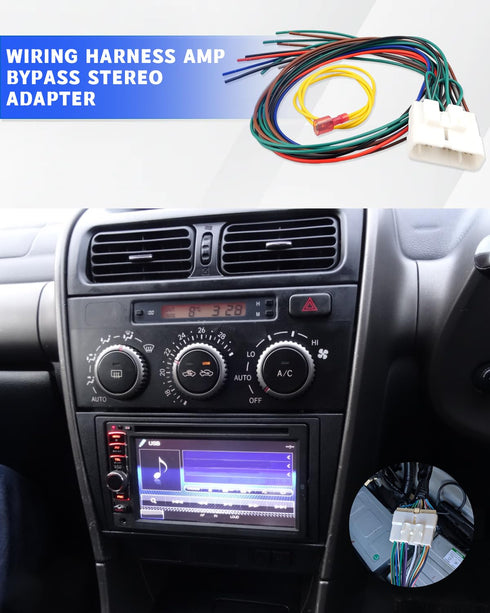 Wujexuhe IS300 2001 2002 2003 2004 2005 Wiring Harness Amp Bypass Stereo Adapter Fit for Lexus