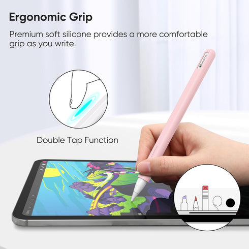 FINTIE 2nd 2 Silicone Sleeve for Apple Pencil Pro & Apple Pencil Generation, Light Pen Skin Case Cover Soft Protective