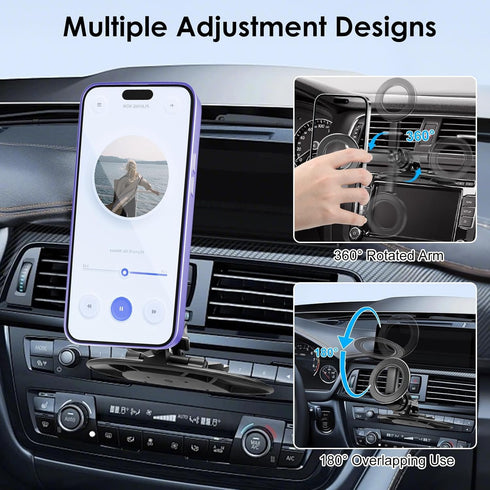 EEEKit 20 N52 12-17 Magnetic CD Slot Phone Holder for Car, Strong Magnets Vent Mount, Adjustable CD Slot Car Mount