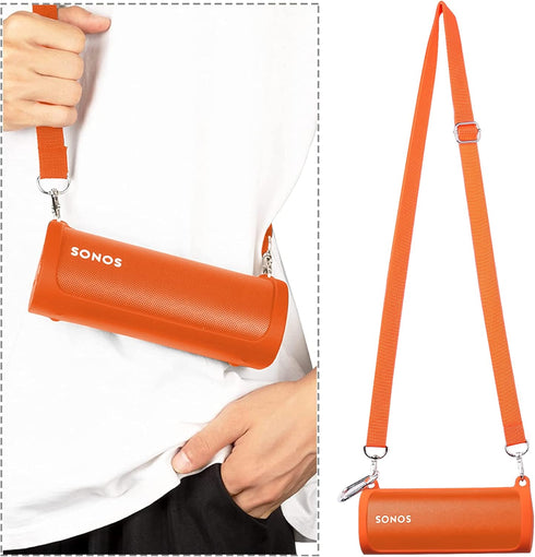 khanka Silicone Case Replacement for Sonos Roam/Sonos Roam 2 Portable Smart Bluetooth Speaker (Orange)