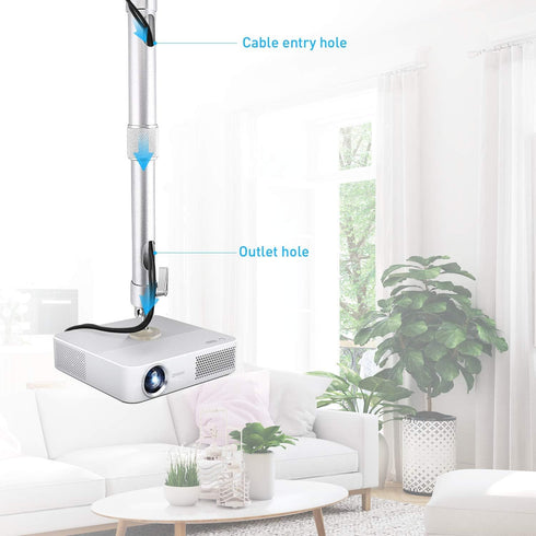 NIERBO Universal Projector Wall Ceiling Mount Hanger, 360° Rotatable Head, Extendable 11.8 to 19.7 Inch