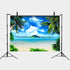 Art Studio Beach Photography Backdrops, Ocean Photo Booth Wedding Party Decoration Background Studio Props Vinyl 7x5ft