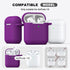 R-fun Compatible with AirPods Case Cover, Soft Silicone Protective Cover with Keychain for Apple AirPods, Plum