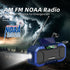 Portable NOAA AM FM Bluetooth Emergency Weather Radio, Hand Crank Solar, 5000mAh Battery, Waterproof, Flashlight, Phone