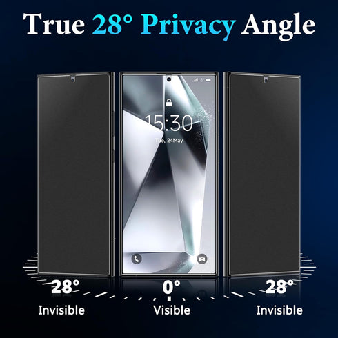 LYWHL 2 Pack Matte Privacy Screen Protector for Samsung Galaxy S24 Ultra, Anti-Spy, Anti-Glare, Full Adhesive